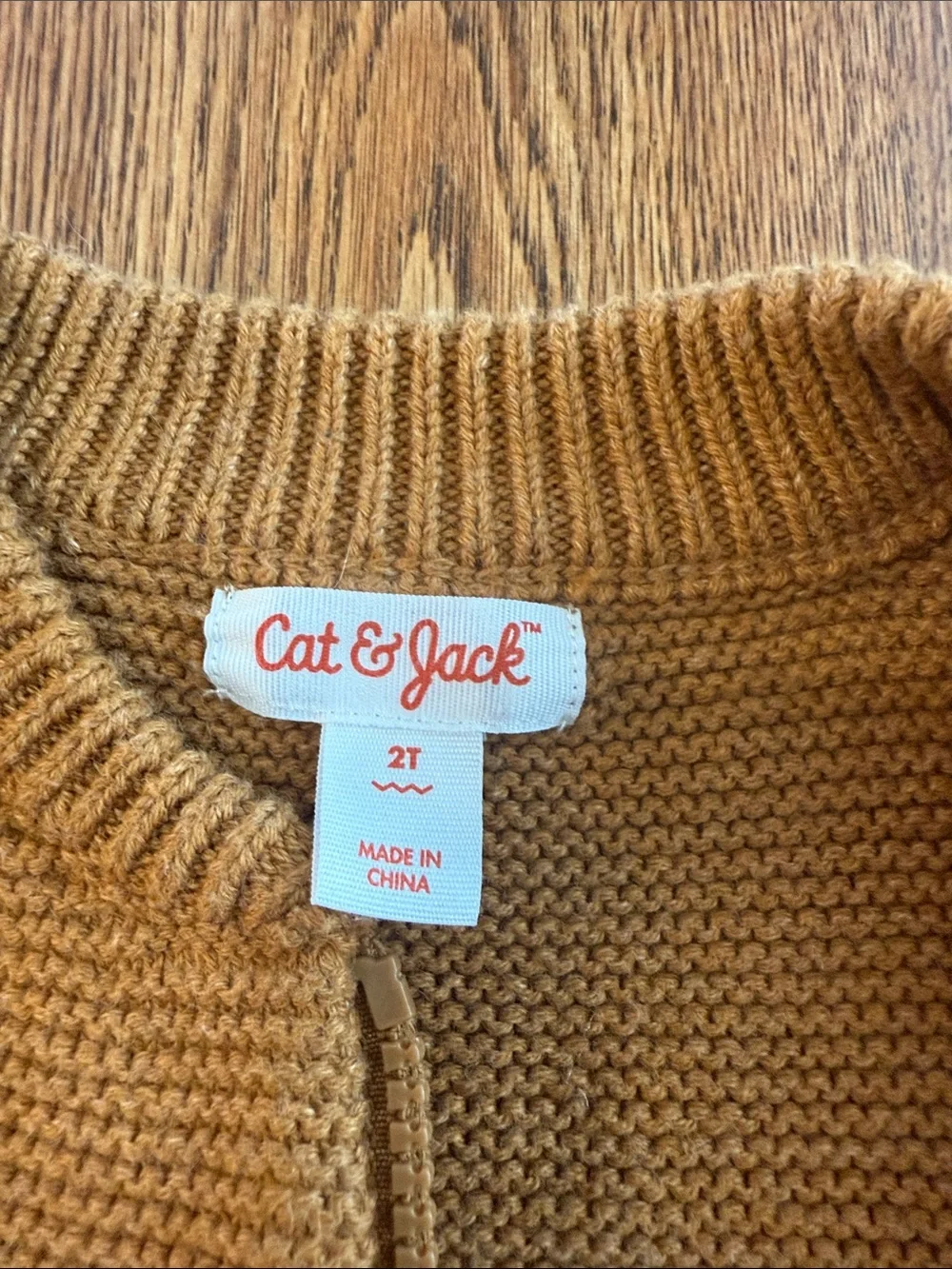 Cat & Jack Tan Zip-Up Knit Cardigan